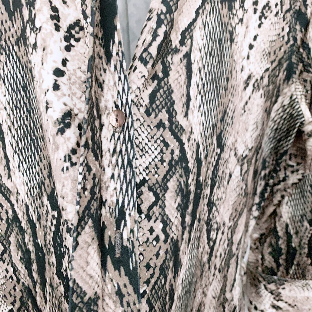 L'agence Addison Python-Print Belted Shirtdress - image 6